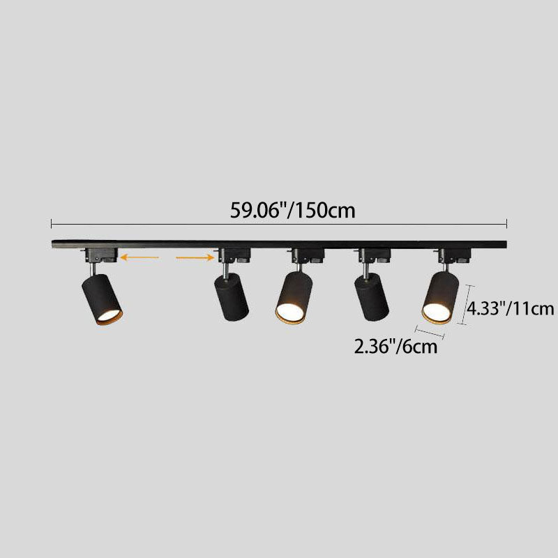 Contemporary LED Flush Mount Tubular Track Lighting - Available in 3, 4, or 5 Lights