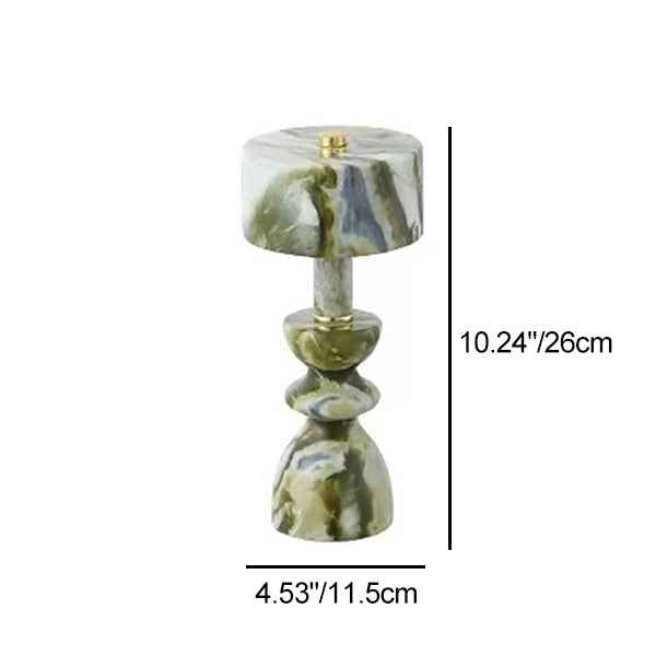 Contemporary Minimalist Aluminum and Marble USB LED Desk Lamp