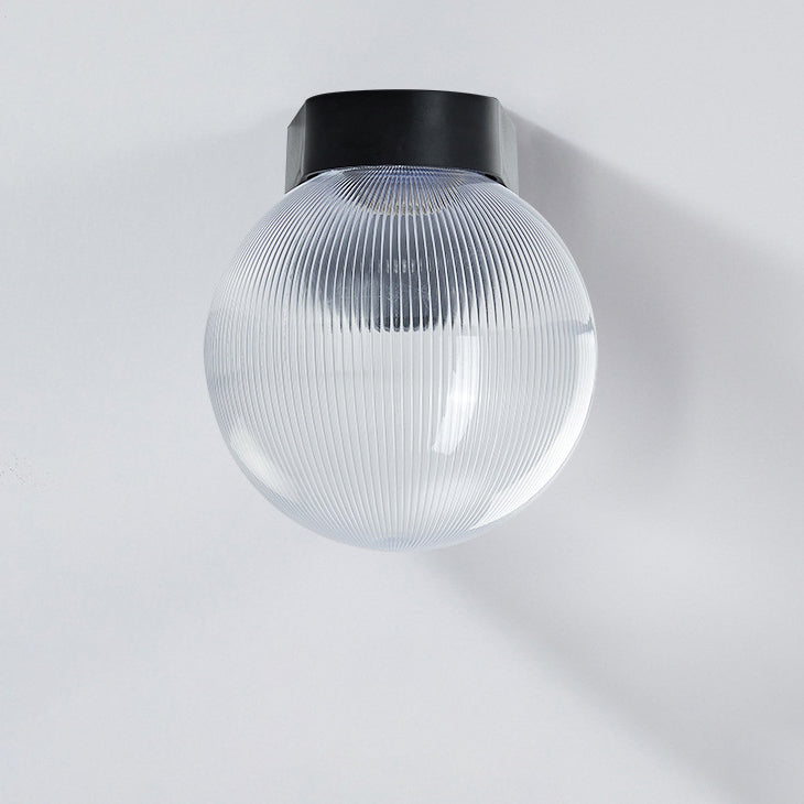 Contemporary Waterproof Orb Wall Sconce Lamp - 1-Light Polycarbonate Acrylic Design for Outdoor Patios