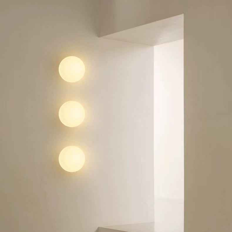 Contemporary Minimalist Orb Glass 1-Light Wall Sconce for Living Room