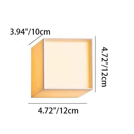 Classic Japanese Square Fabric Shade LED Wall Sconce for Living Room