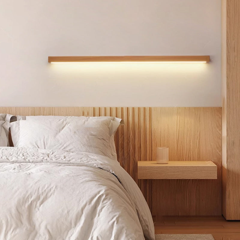 Minimalist Japanese Solid Wood LED Wall Sconce