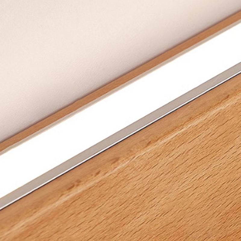 Minimalist Japanese Solid Wood LED Wall Sconce
