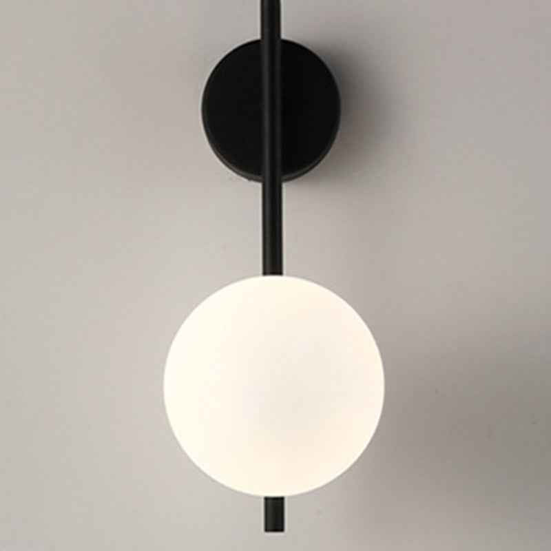 Modern Nordic Globe Iron and Glass 1-Light Wall Sconce for Living Room