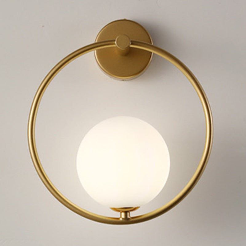 Modern Nordic Globe Iron and Glass 1-Light Wall Sconce for Living Room