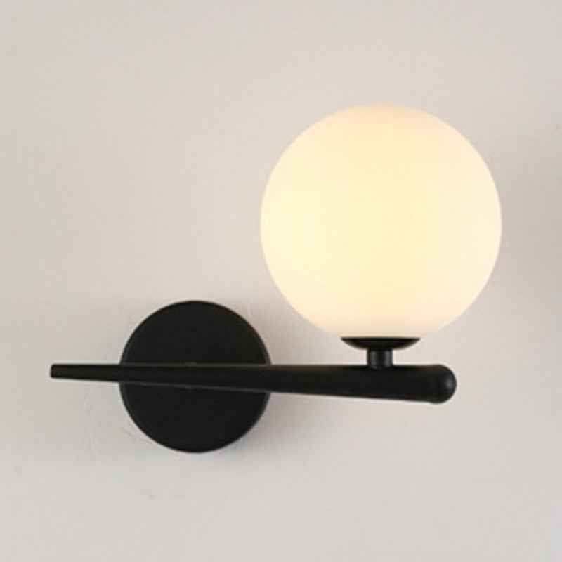 Modern Nordic Globe Iron and Glass 1-Light Wall Sconce for Living Room