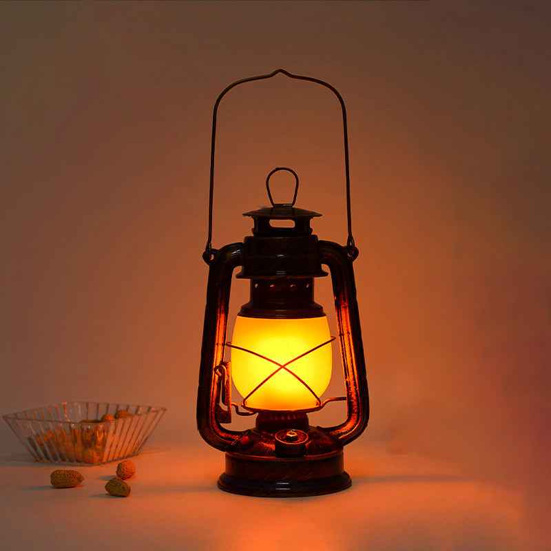 Classic Vintage Rechargeable Cylinder Bent Tube LED Table Lamp with Disc Base - Ideal for Bedroom