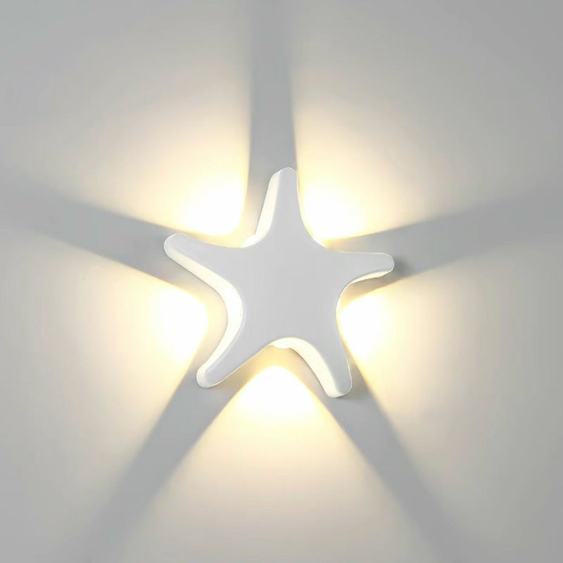 Modern Waterproof Starfish LED Outdoor Wall Sconce Lamp in Die-Cast Aluminum and Acrylic for Patios