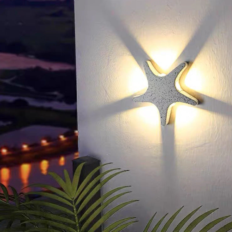 Modern Waterproof Starfish LED Outdoor Wall Sconce Lamp in Die-Cast Aluminum and Acrylic for Patios