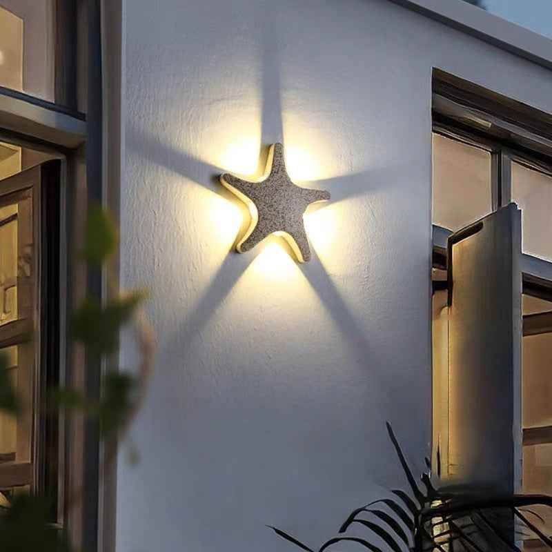 Modern Waterproof Starfish LED Outdoor Wall Sconce Lamp in Die-Cast Aluminum and Acrylic for Patios
