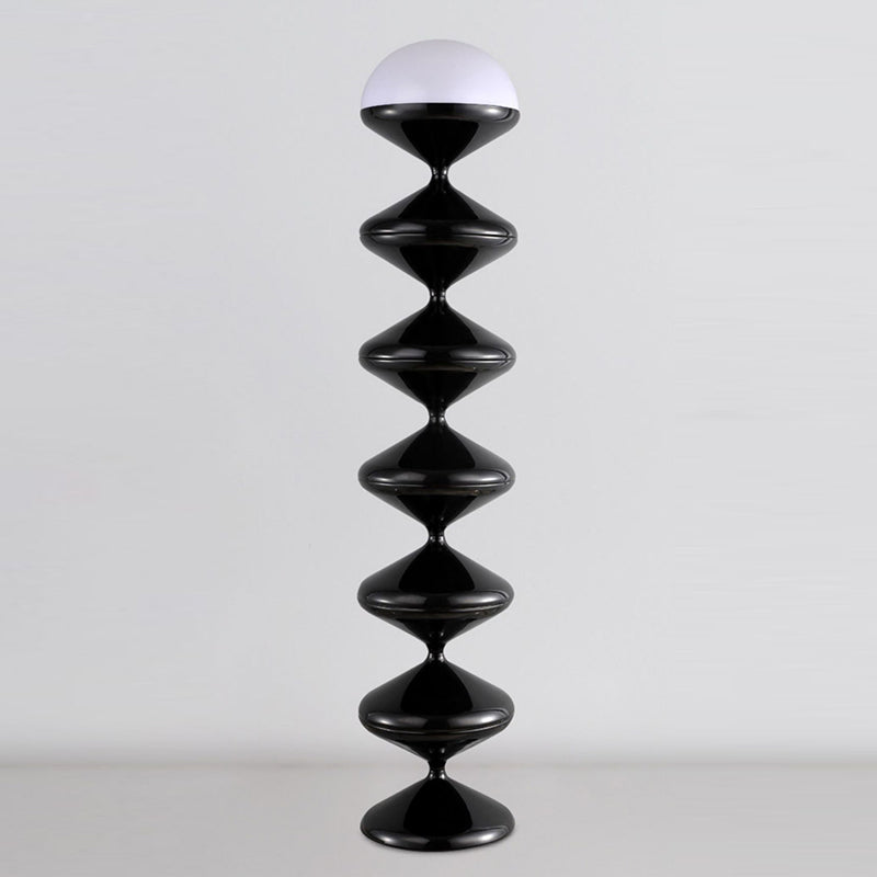 Modern Scandinavian Cream Round Floor Lamp with Iron and Acrylic - 1-Light Design for Bedroom
