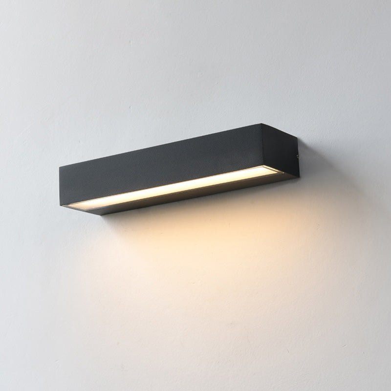 Contemporary Waterproof Aluminum LED Wall Sconce Lamp - Rectangular Design for Garden