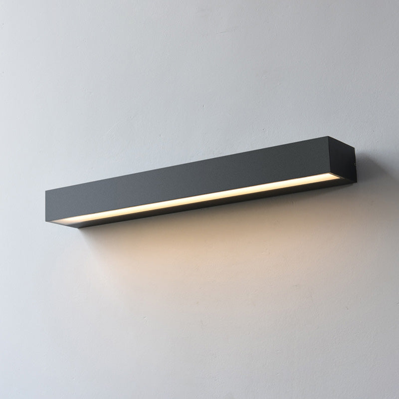 Contemporary Waterproof Aluminum LED Wall Sconce Lamp - Rectangular Design for Garden