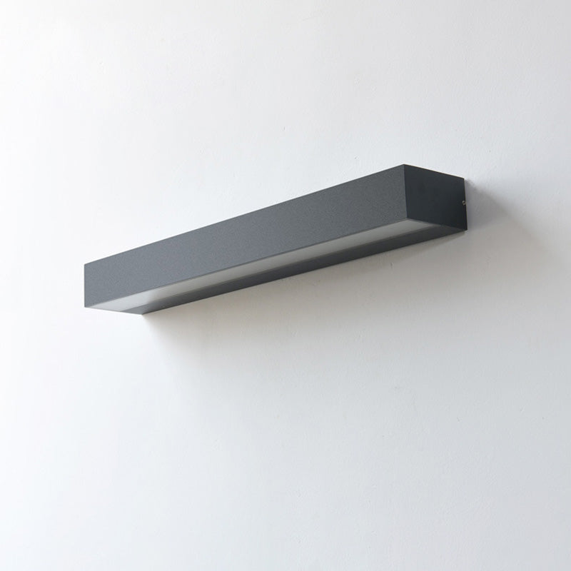 Contemporary Waterproof Aluminum LED Wall Sconce Lamp - Rectangular Design for Garden