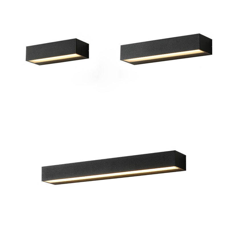 Contemporary Waterproof Aluminum LED Wall Sconce Lamp - Rectangular Design for Garden