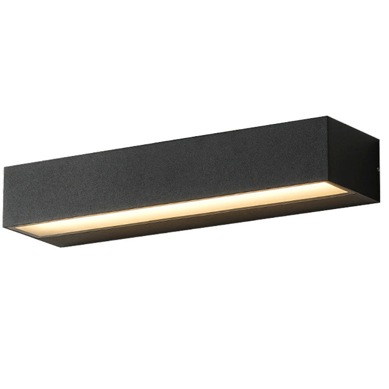 Contemporary Waterproof Aluminum LED Wall Sconce Lamp - Rectangular Design for Garden