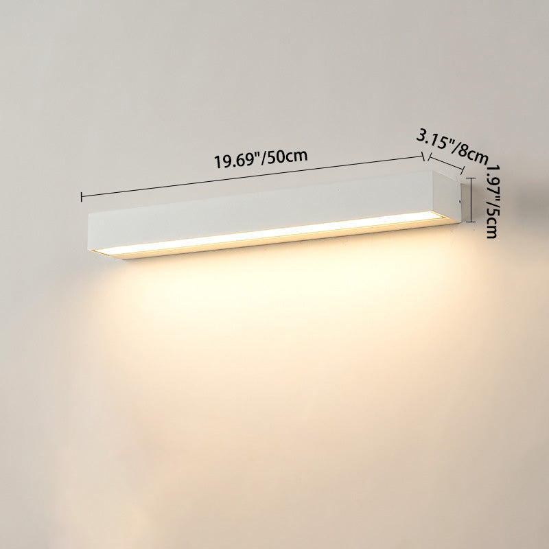 Contemporary Waterproof Aluminum LED Wall Sconce Lamp - Rectangular Design for Garden