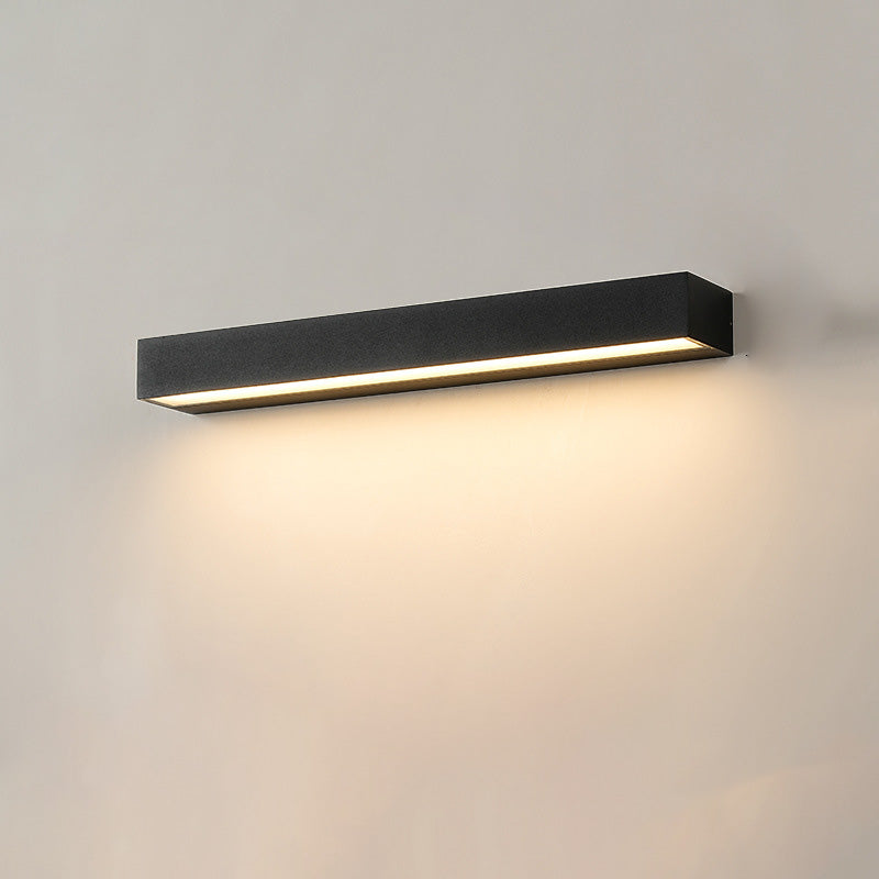 Contemporary Waterproof Aluminum LED Wall Sconce Lamp - Rectangular Design for Garden