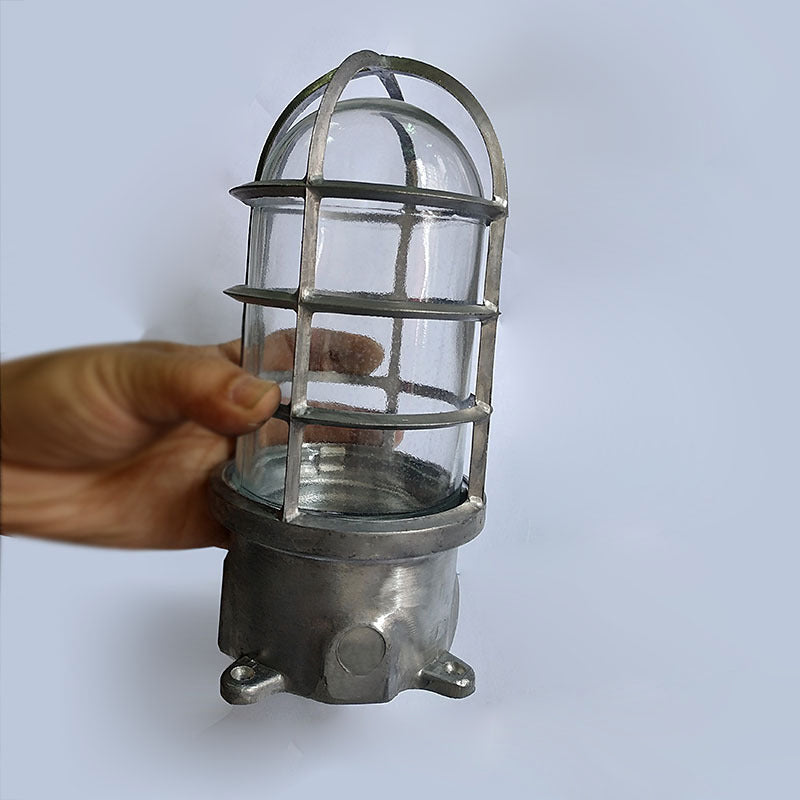 Modern Industrial Waterproof Aluminum Alloy Glass Cylinder 1-Light Semi-Flush Mount Ceiling Light for Outdoor Patios