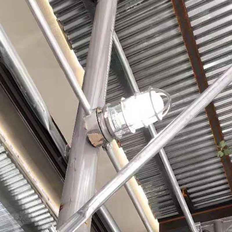 Modern Industrial Waterproof Aluminum Alloy Glass Cylinder 1-Light Semi-Flush Mount Ceiling Light for Outdoor Patios
