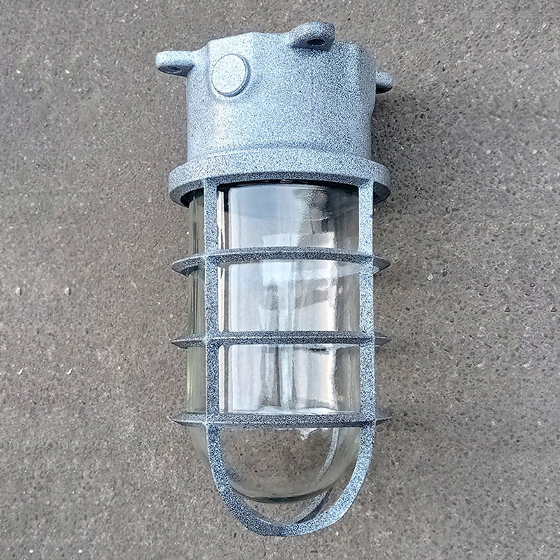 Modern Industrial Waterproof Aluminum Alloy Glass Cylinder 1-Light Semi-Flush Mount Ceiling Light for Outdoor Patios