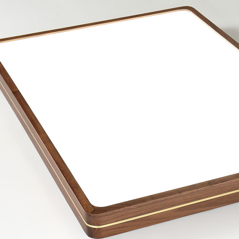 Sleek Walnut Finish LED Flush Mount Light