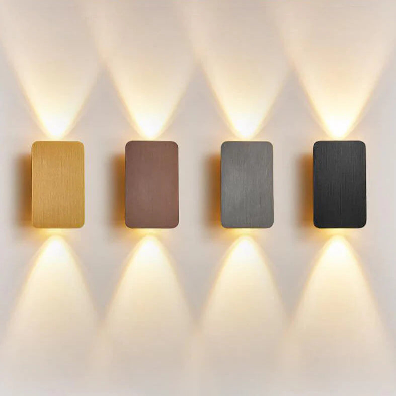 Nordic Minimalist Aluminum Rectangular LED Wall Sconce with 2 Lights