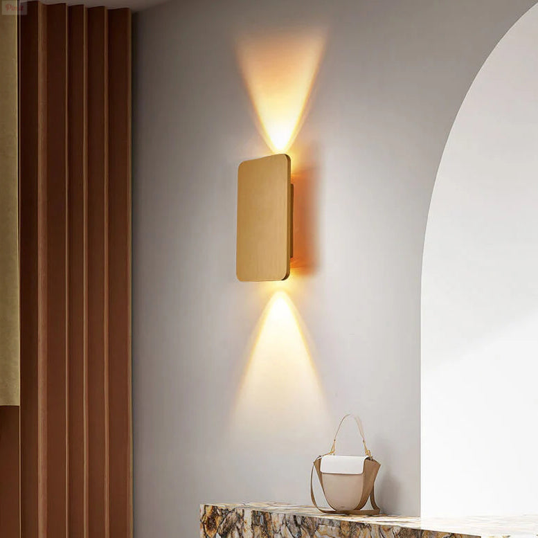Nordic Minimalist Aluminum Rectangular LED Wall Sconce with 2 Lights