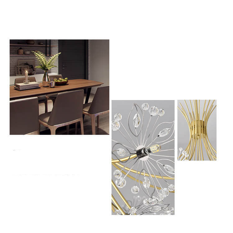 Chandeliers with Crystal Dandelion Shades - 13 to 19 Lights