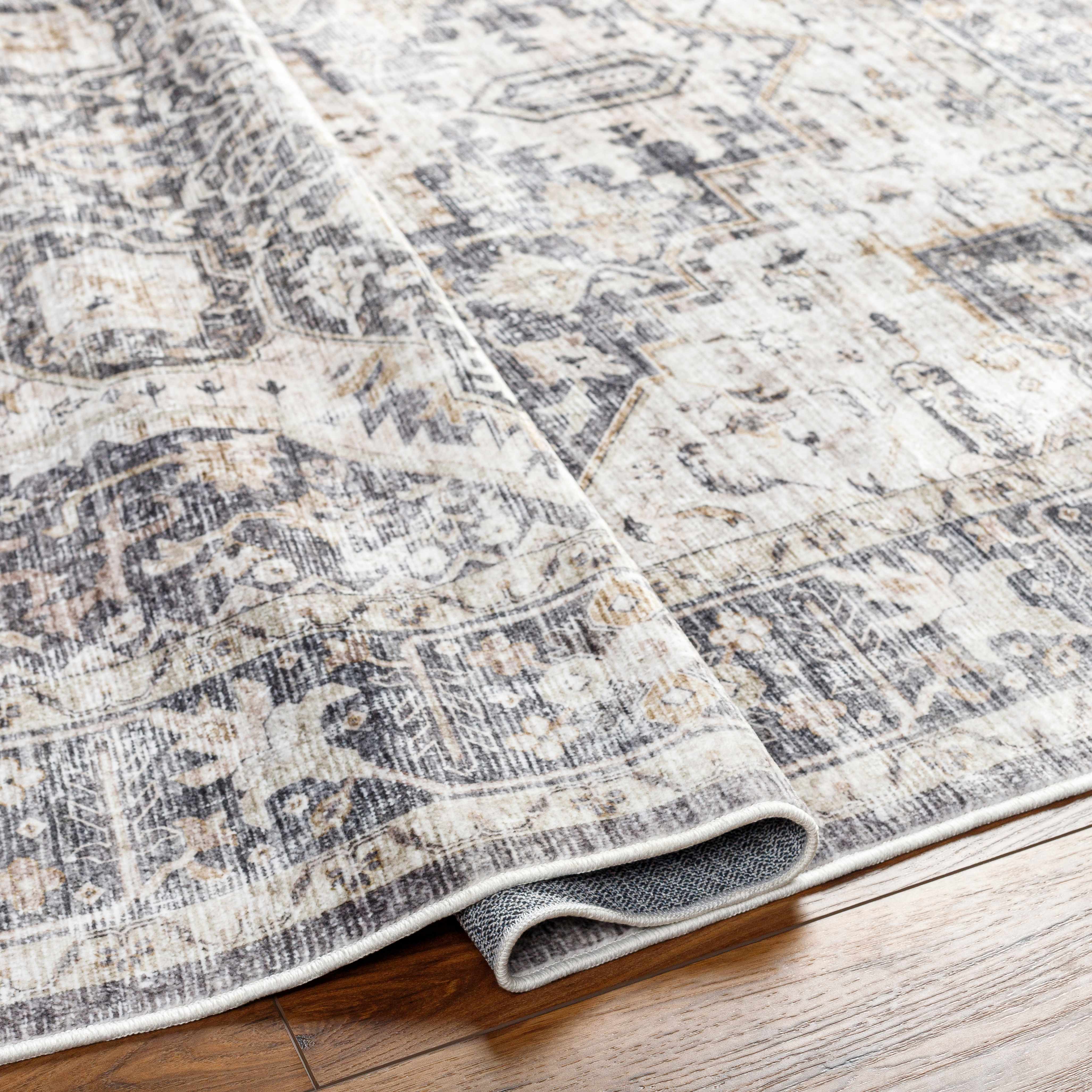 Bela Washable Area Rug  Low Pile  Machine Woven Polyester