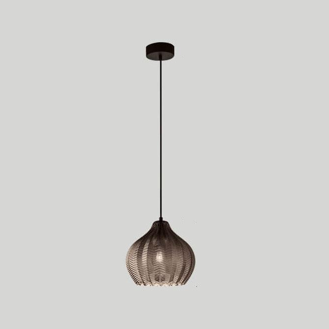 Nordic Wavy Glass 1-Light Barrel Pendant with Textured Finish