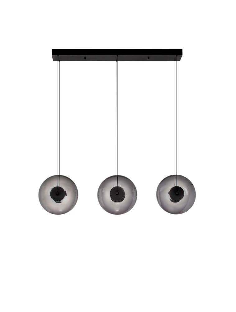 Bela Pendant Light | Dimmable LED, Black & Smoked Glass