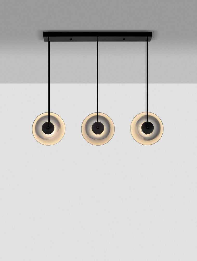 Bela Pendant Light | Dimmable LED, Black & Smoked Glass
