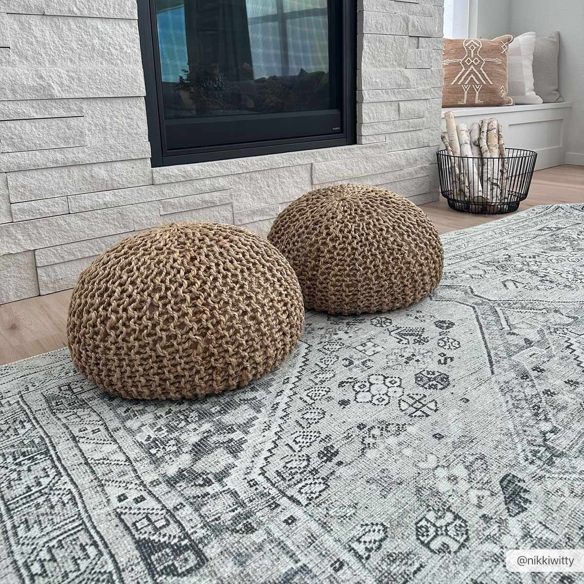 Bela Washable Rug  Machine Woven  Cream and Sage Design