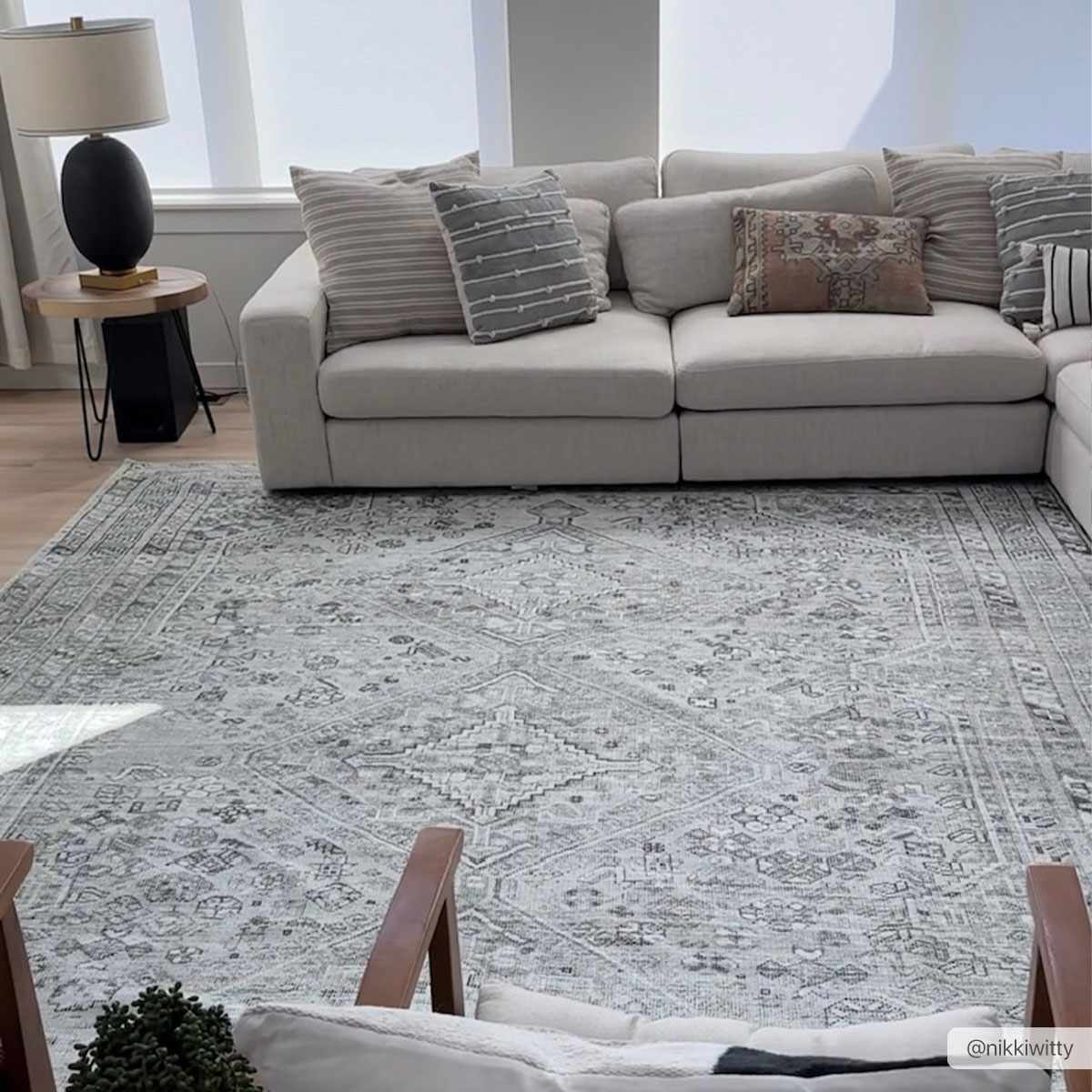 Bela Washable Rug  Machine Woven  Cream and Sage Design