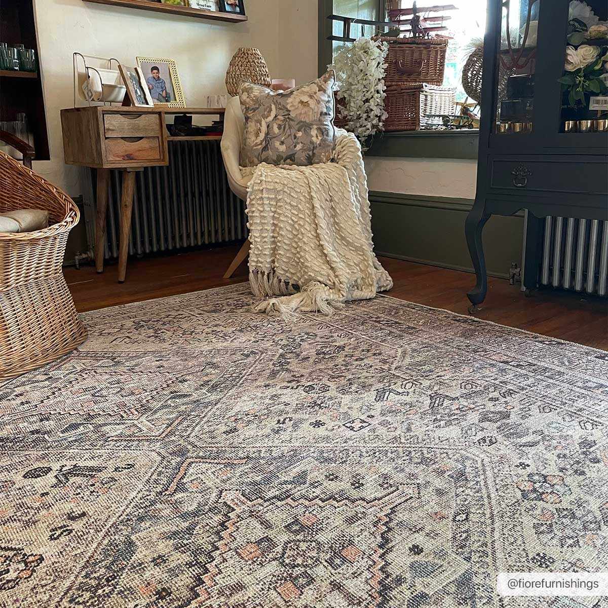 Bela Tan Area Rug  Machine Washable  Traditional Style
