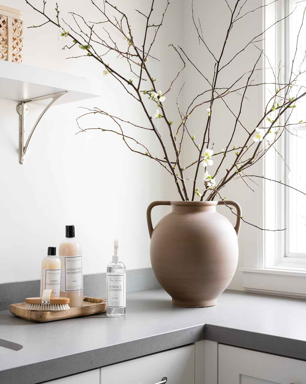 Bello Rounded Dual Handled Vase  Soft Brown Finish