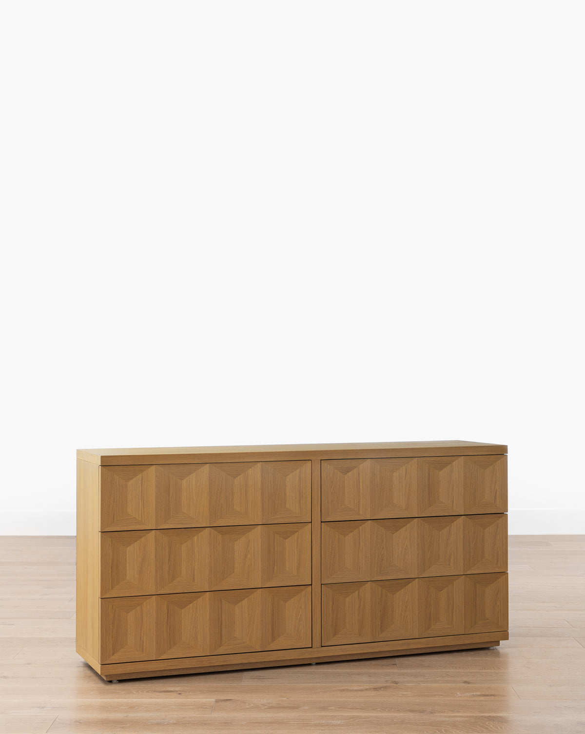 Bela 6-Drawer Dresser White Oak with Spacious Storage