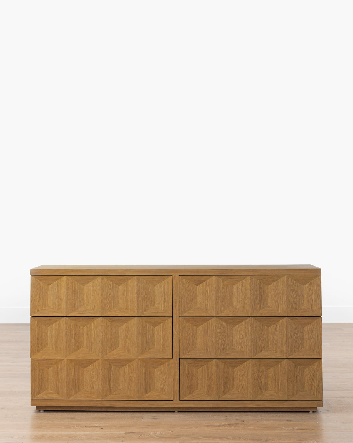Bela 6-Drawer Dresser White Oak with Spacious Storage