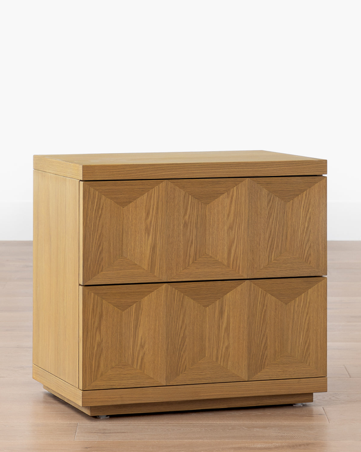 Bela Nightstand White Oak  Spacious Storage