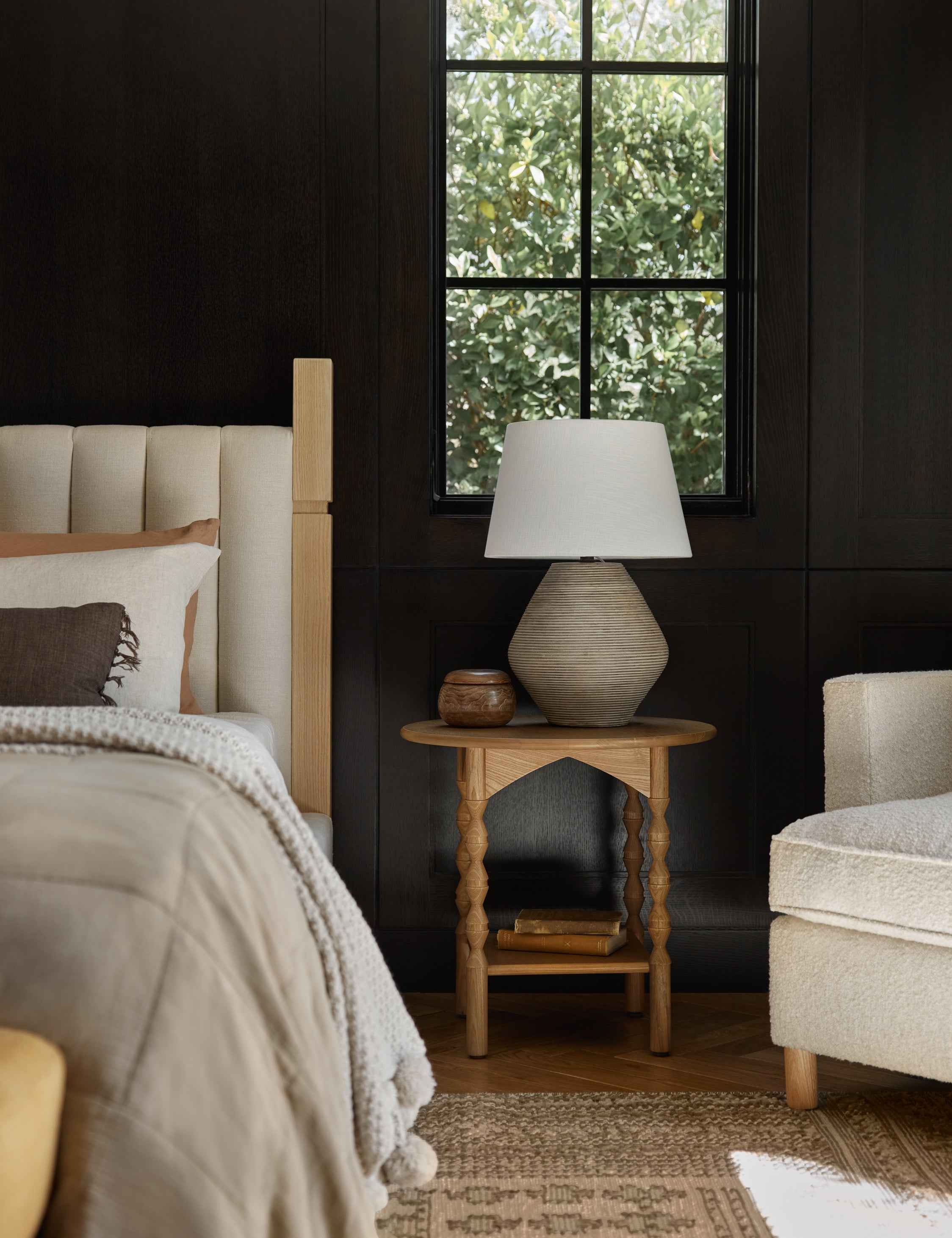 Kairo Table Lamp | Ribbed Base, Fabric Shade