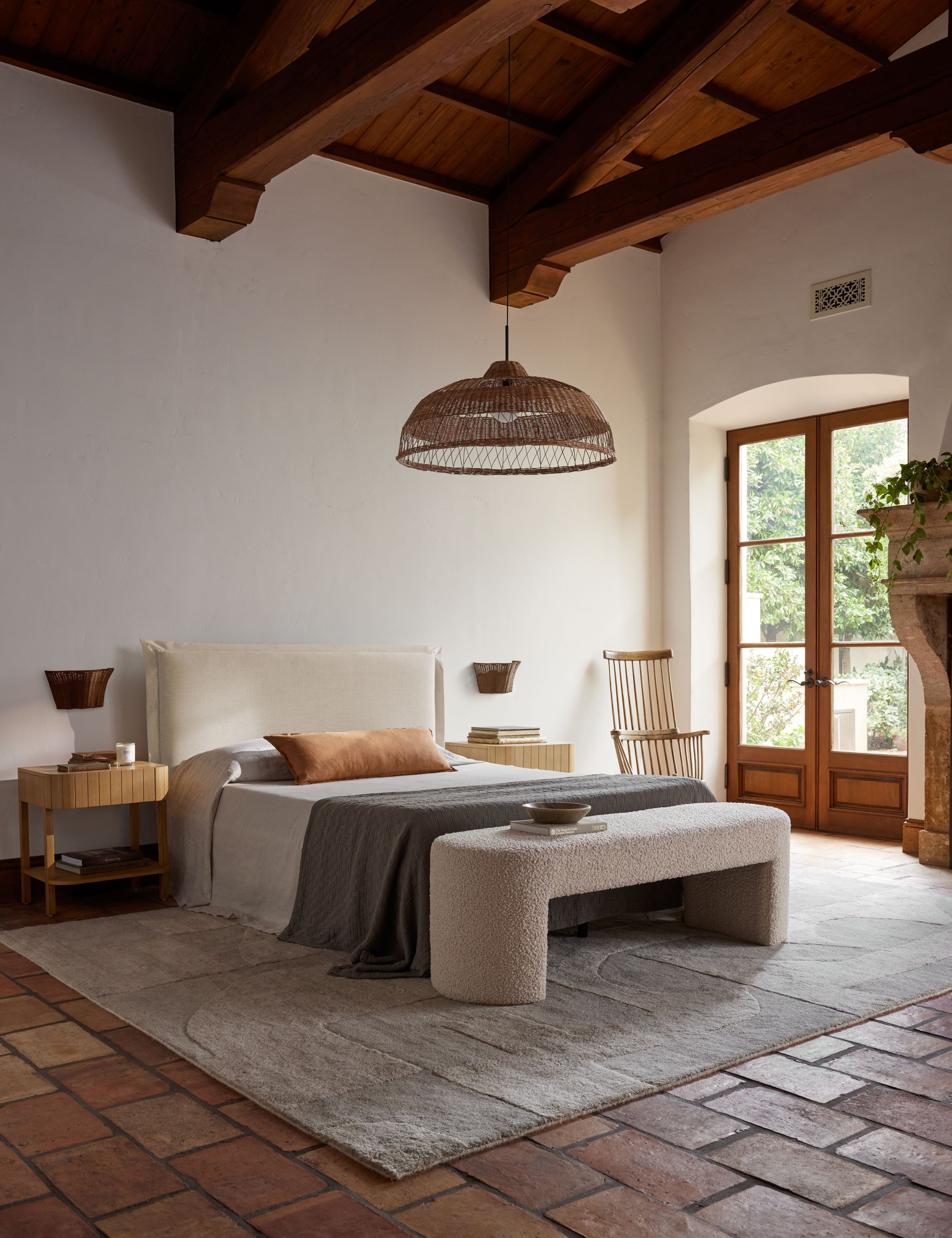 Oriana Wicker Pendant Light | Woven Openings, Warm Glow