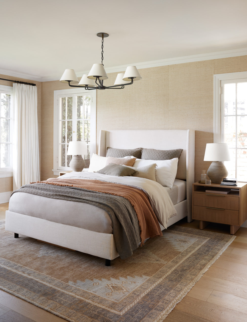 Kairo Table Lamp | Ribbed Base, Fabric Shade