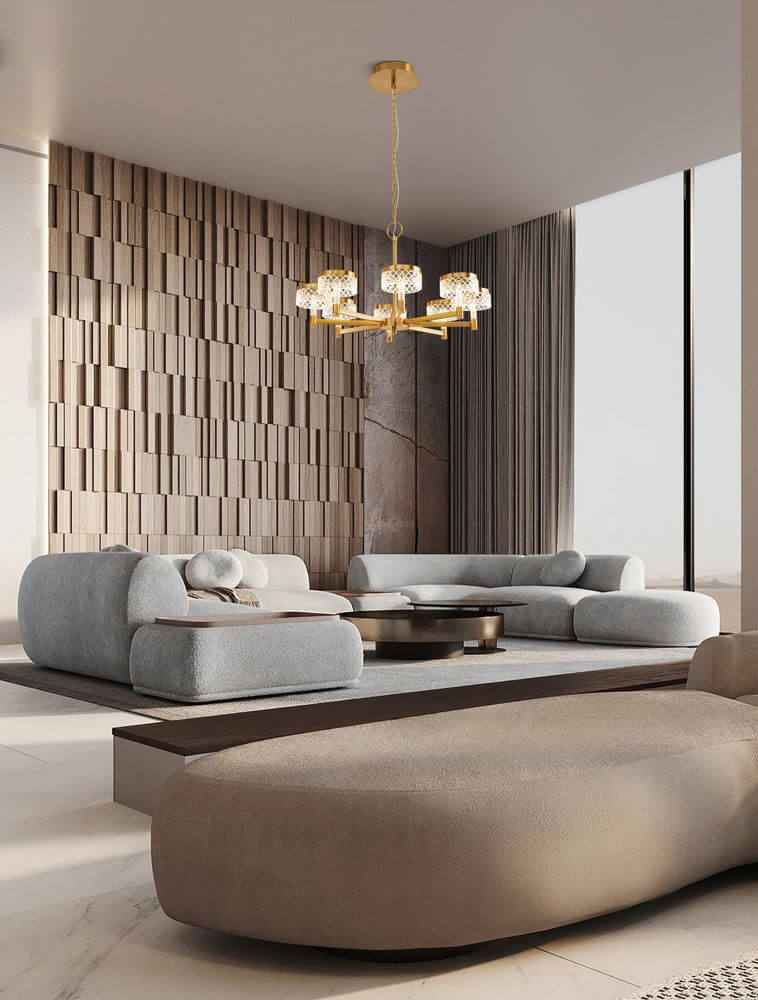 Bela LED Pendant Light | 8-Flame, Ø 80.7cm, 3000K Gold