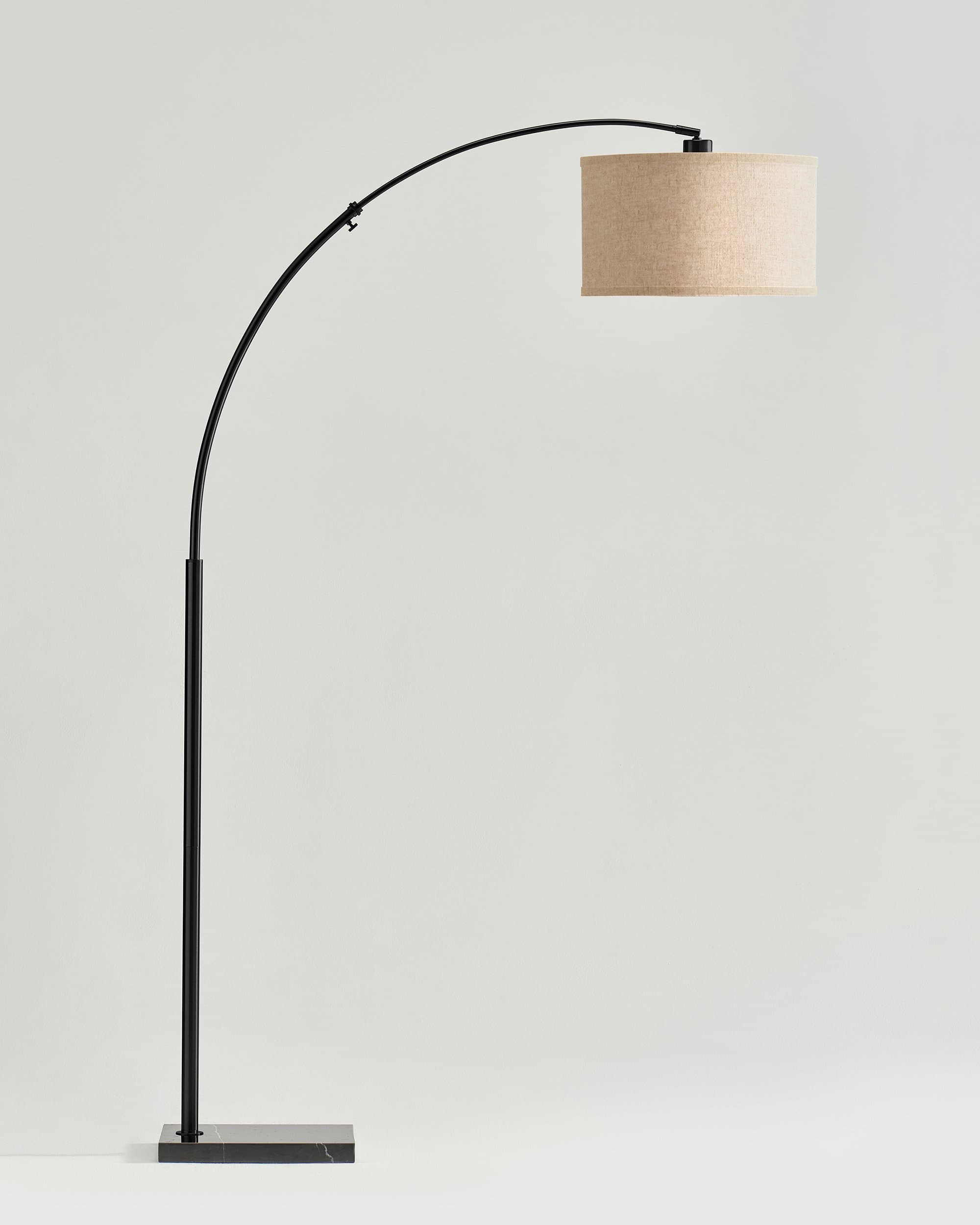 Luna Arc Floor Lamp | Natural Marble Base, Smart Home Compatible