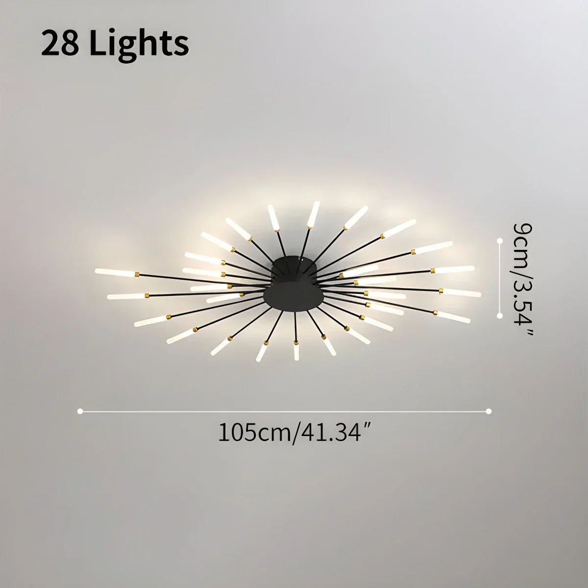 Kora LED Plafondlamp | Dimbaar, Modern Design in Zwart of Goud