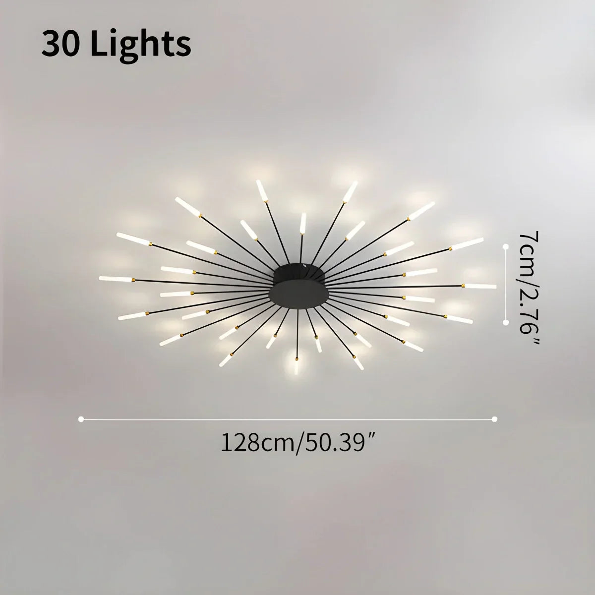 Kora LED Plafondlamp | Dimbaar, Modern Design in Zwart of Goud