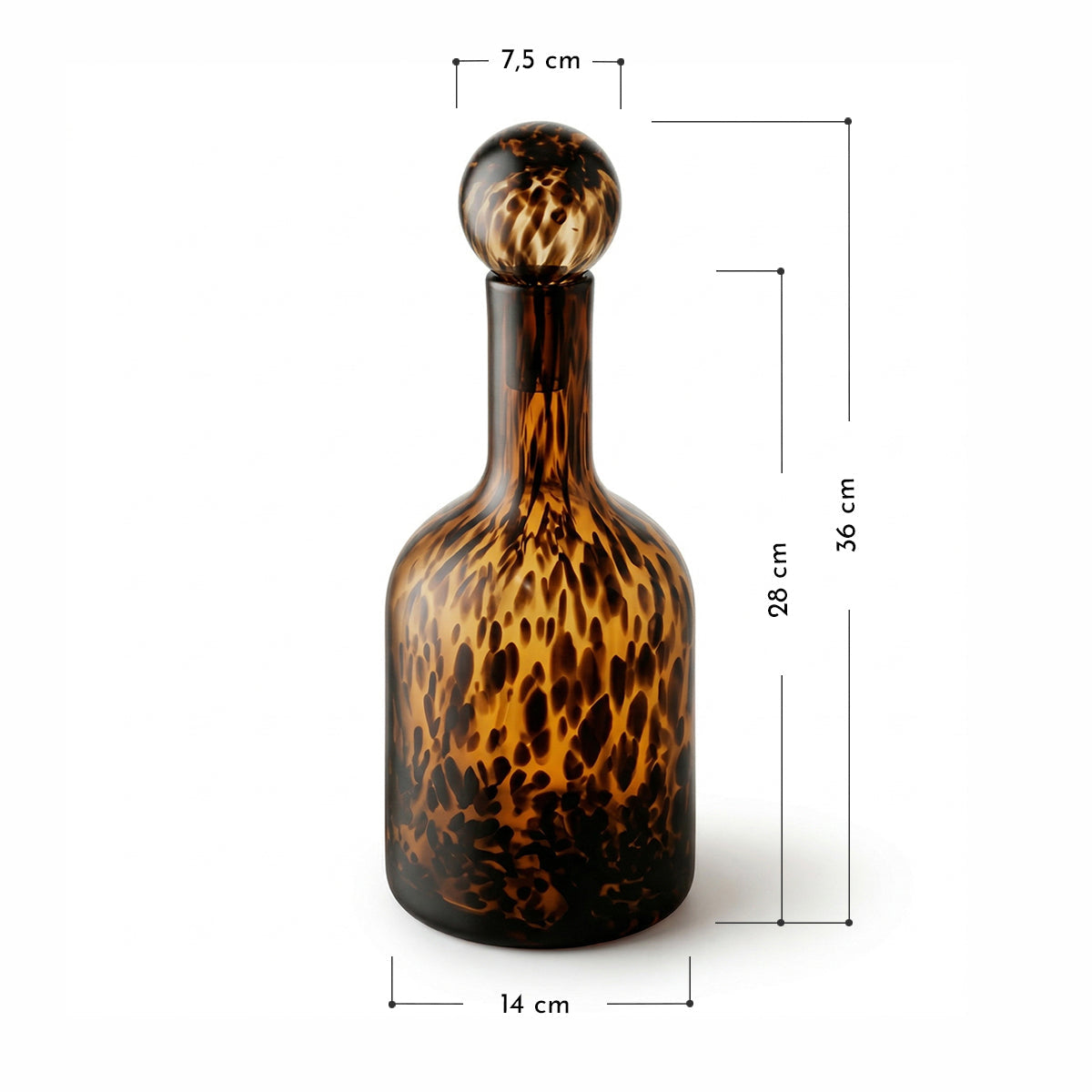 Bela Decorative Glass Decanter | Hand-Blown, 36 cm Tall