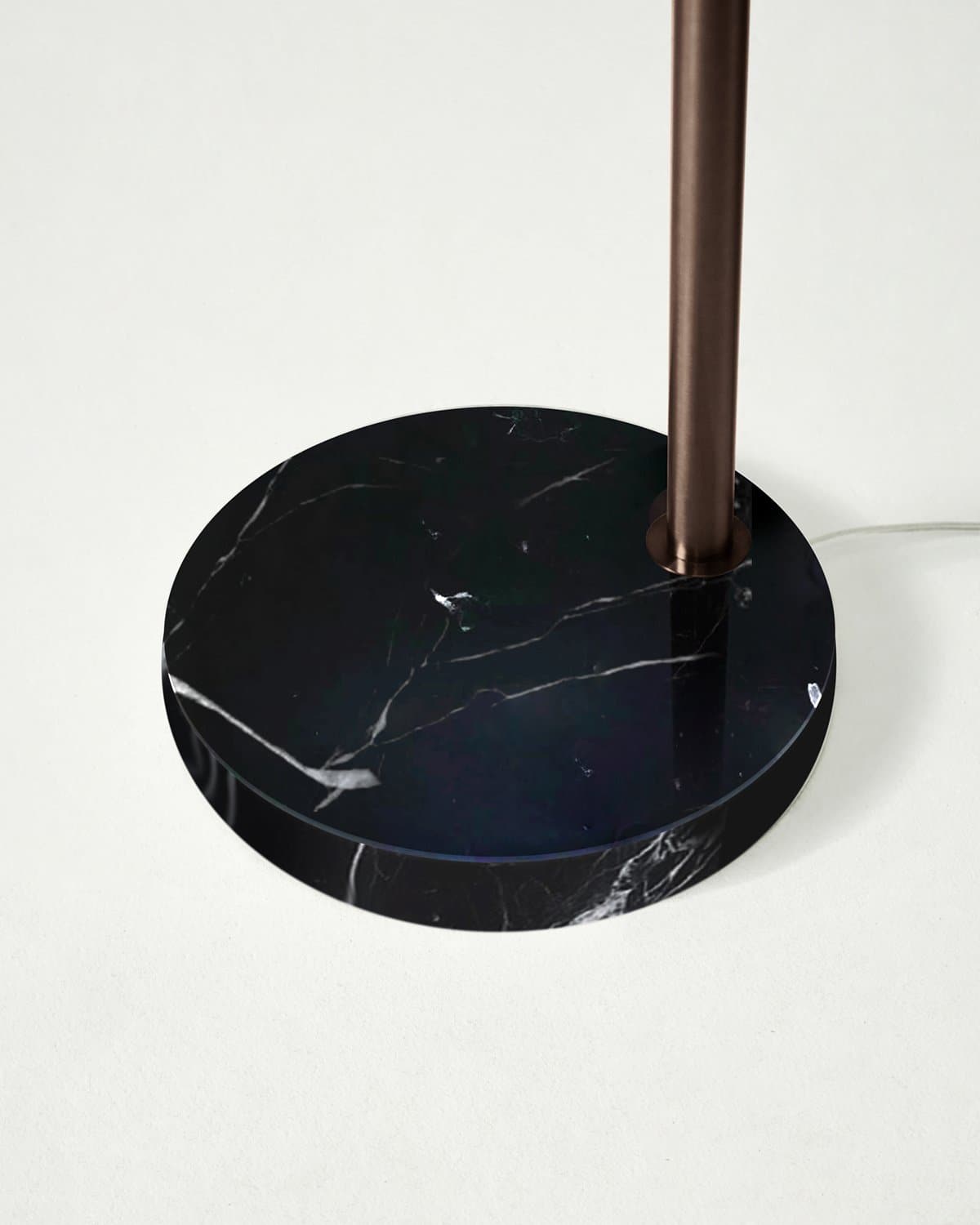 Mason Arc Floor Lamp | Marble Base, Double Cylinder Shade