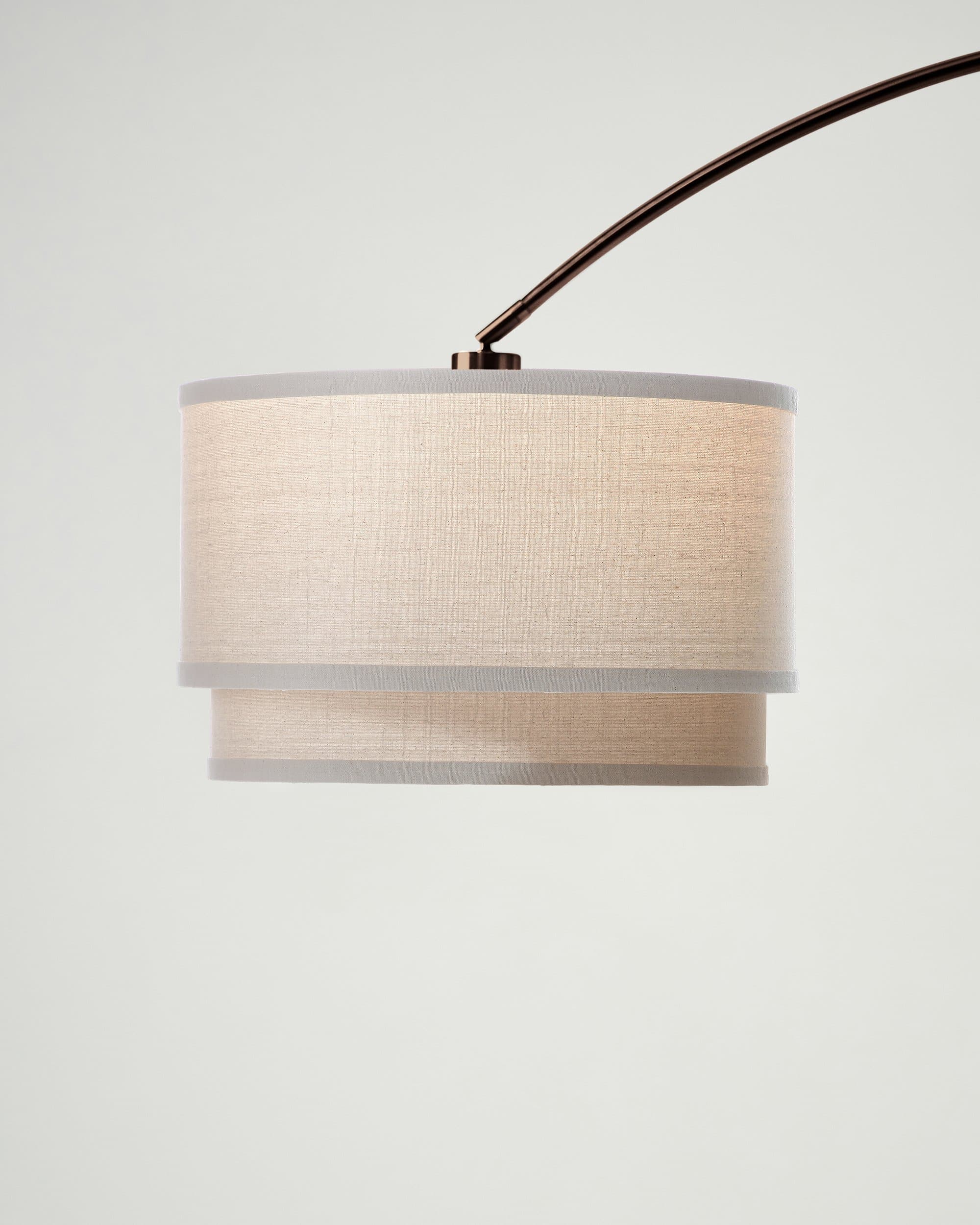 Mason Arc Floor Lamp | Marble Base, Double Cylinder Shade